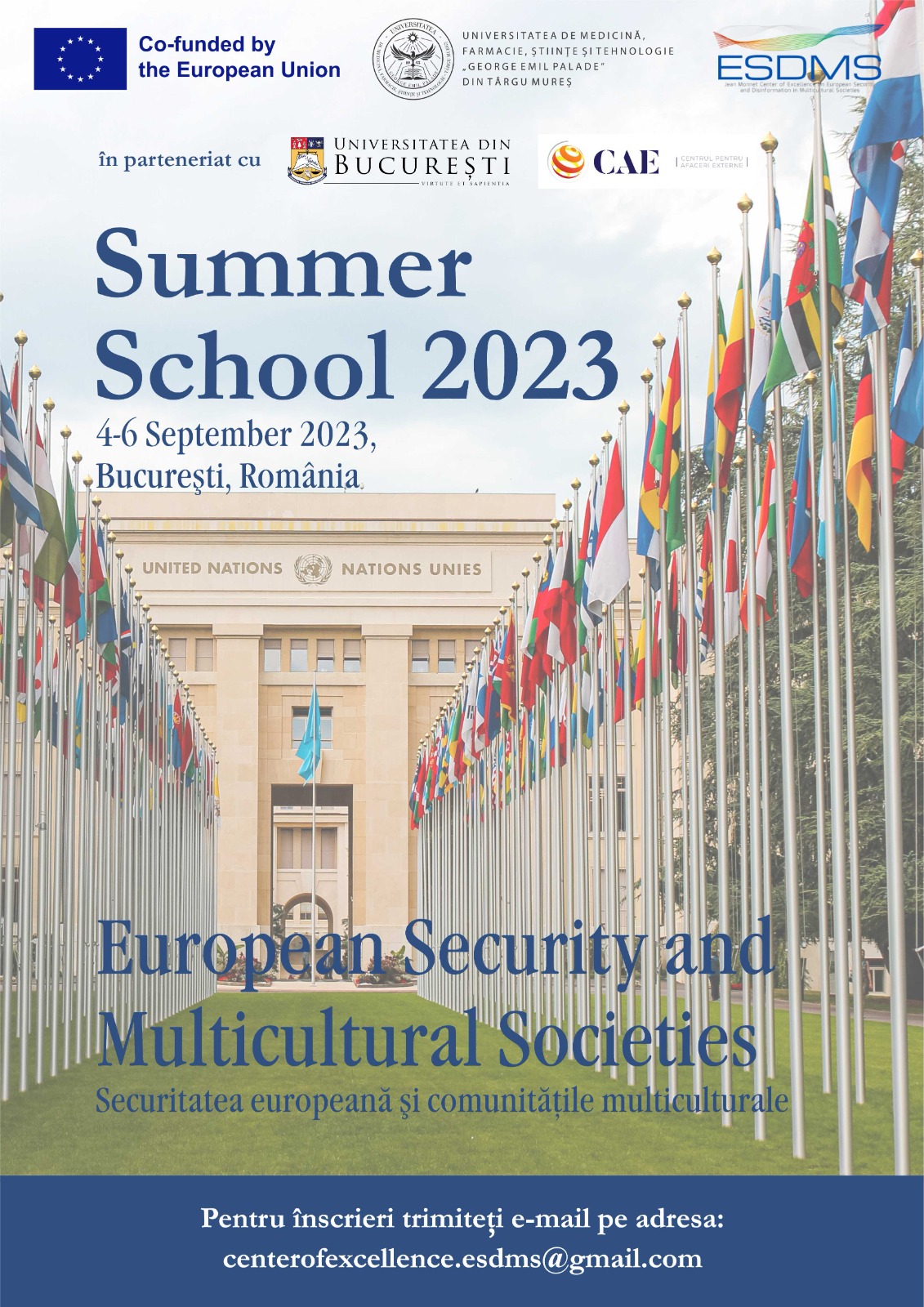 Școala de vară „Securitatea europeană și comunitățile multiculturale” (European Security and Multicultural Societies), 4 – 6 septembrie 2023